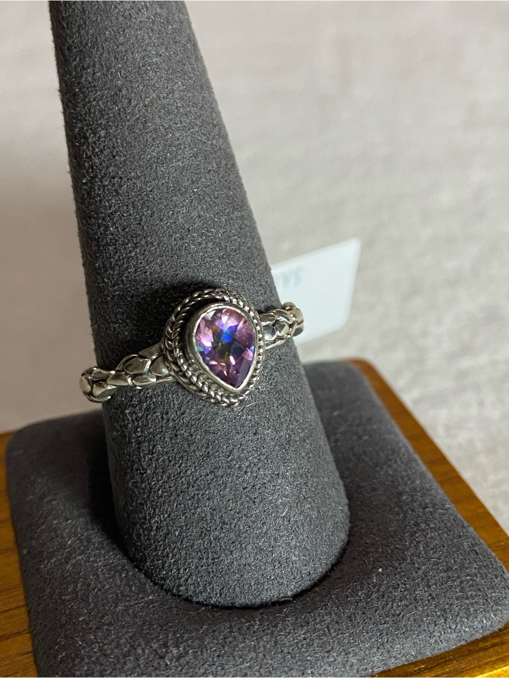Sarda English Tearose(tm) Mystic Topaz Sterling Silver Ring - Size 10